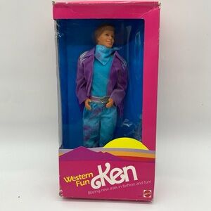 Mattel Western Fun Ken Doll - Vibrant Purple and Blue Ensemble